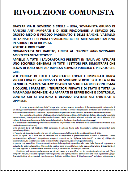 Sciopero generale contro il governo Lega M5S 4 7 18